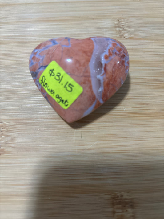 Petal Agate Heart