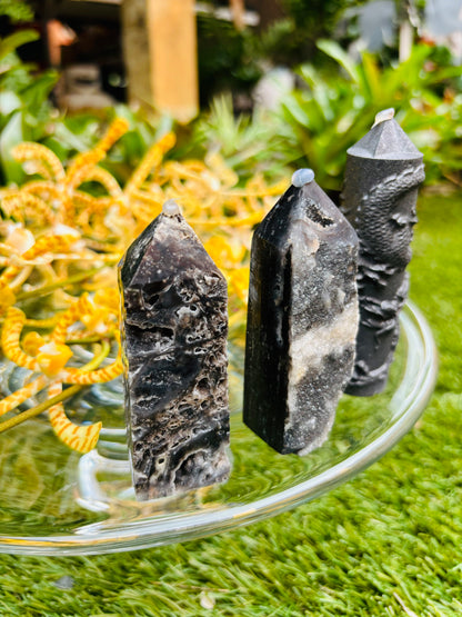 Shungite and Sphalerite Towers