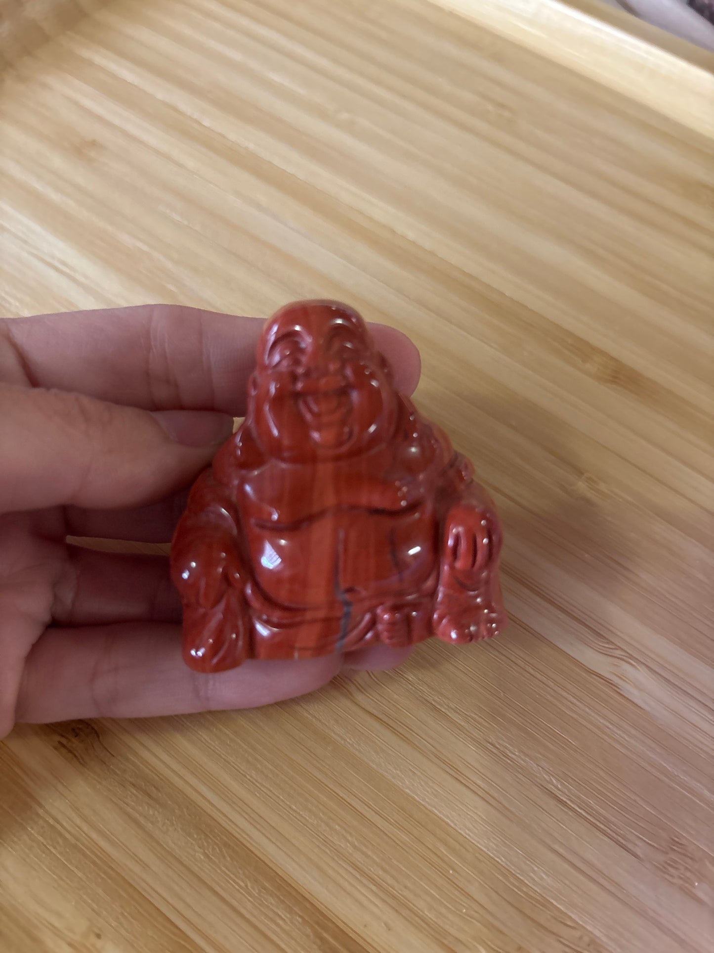 Red Jasper Smiling Buddha