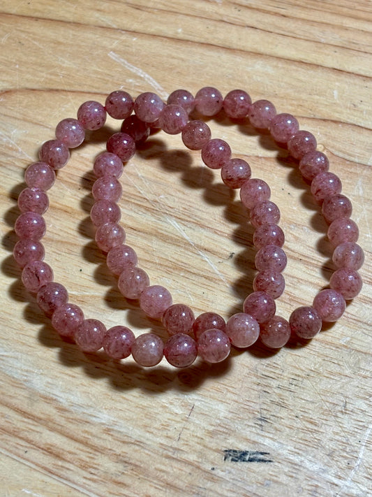 Strawberry Quartz 6mm Bracelet