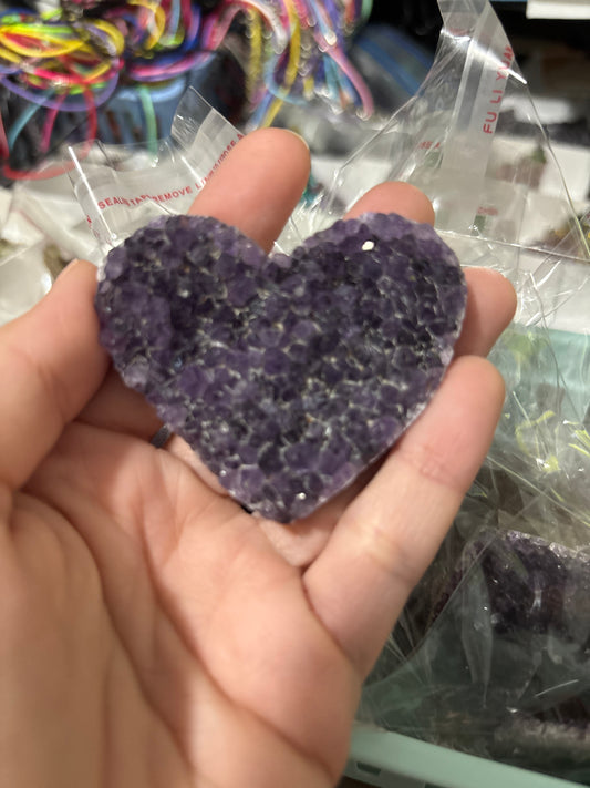 Amethyst Cluster Heart