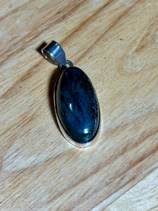S925 Labradorite Oval Pendant 2