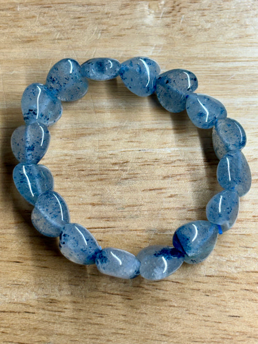 Blue Strawberry Quartz Heart Bracelet