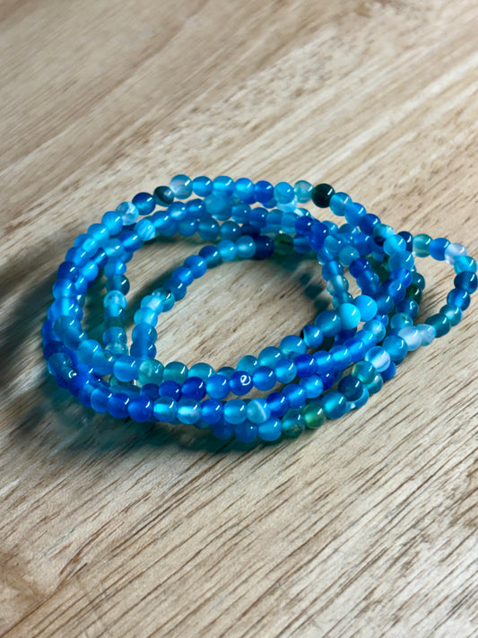 4mm Blue Agate Bracelet