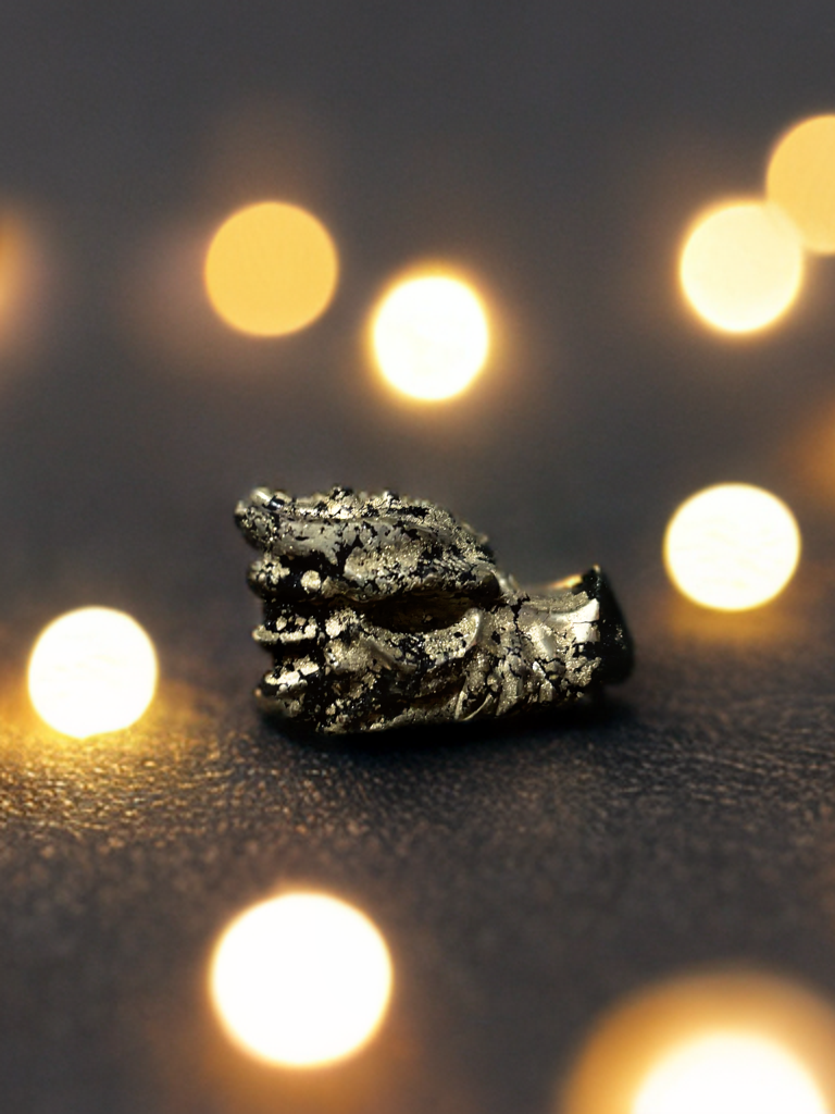 Pyrite Dragon Head Carving