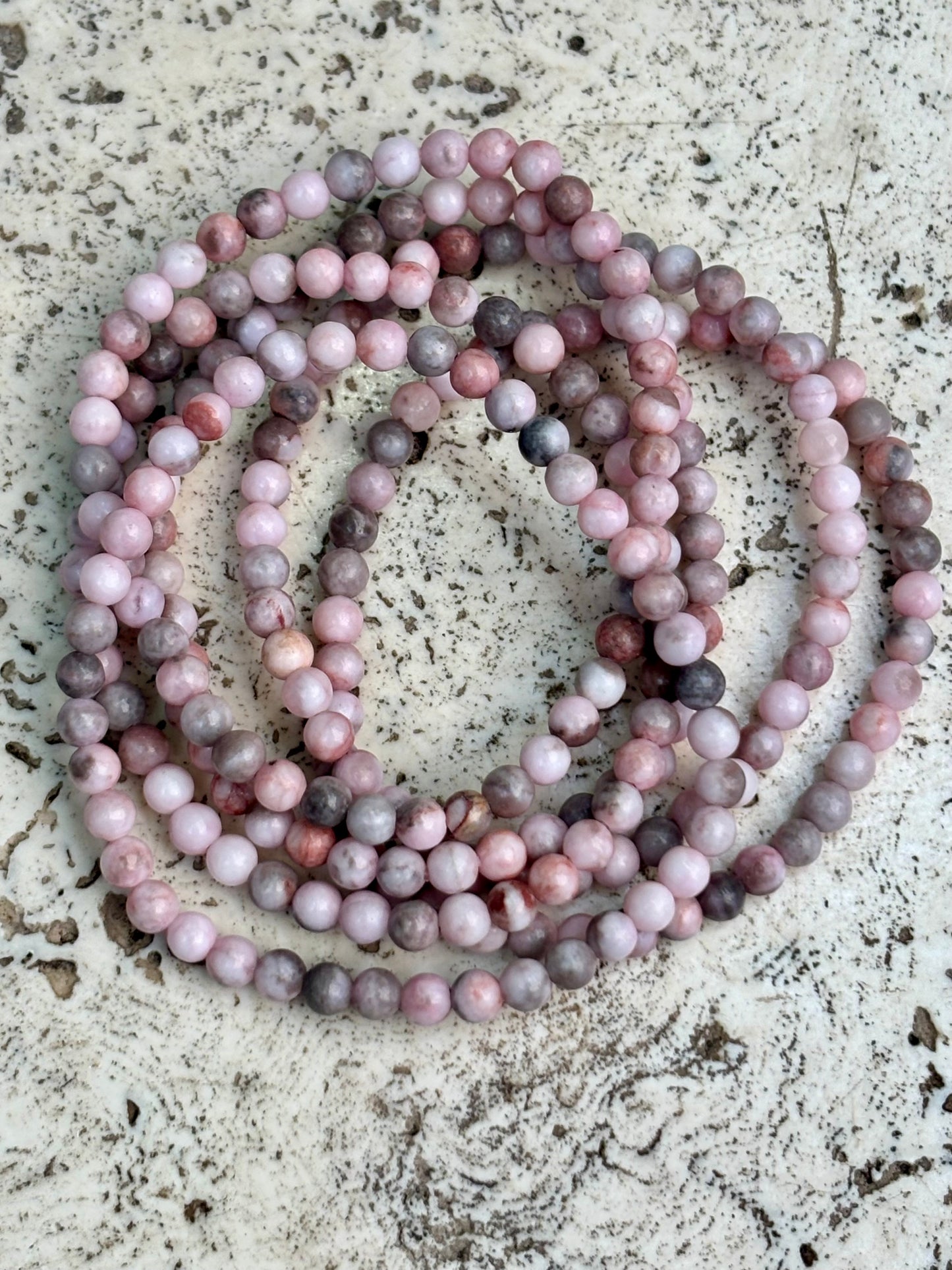 4mm Pink Zebra Jasper Bracelet
