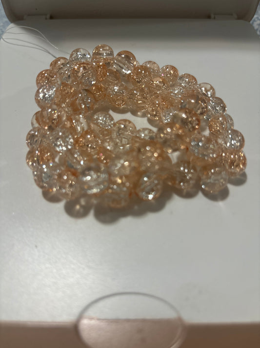 Peach Glass Bead Strand 10mm