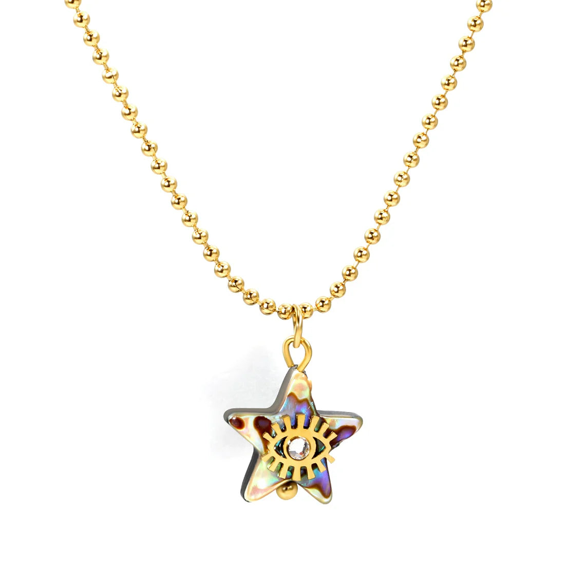 SS Abalone Shell Star Necklace