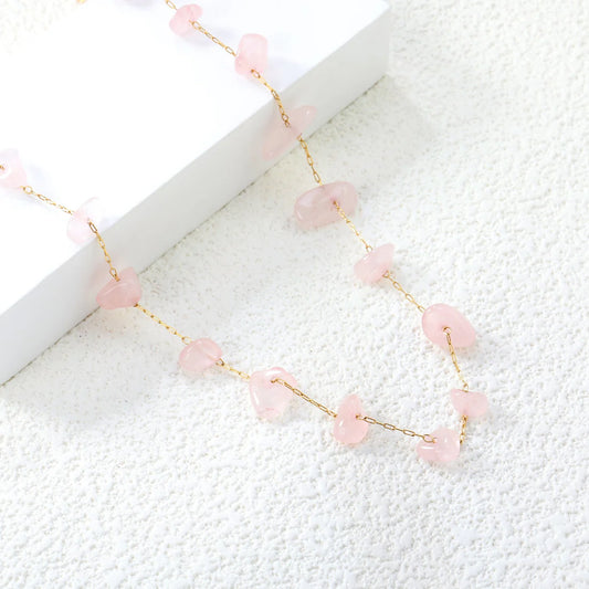 SS Quartz Chips Necklace
