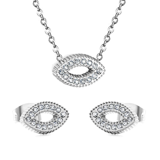 SS CZ Eye Necklace Set
