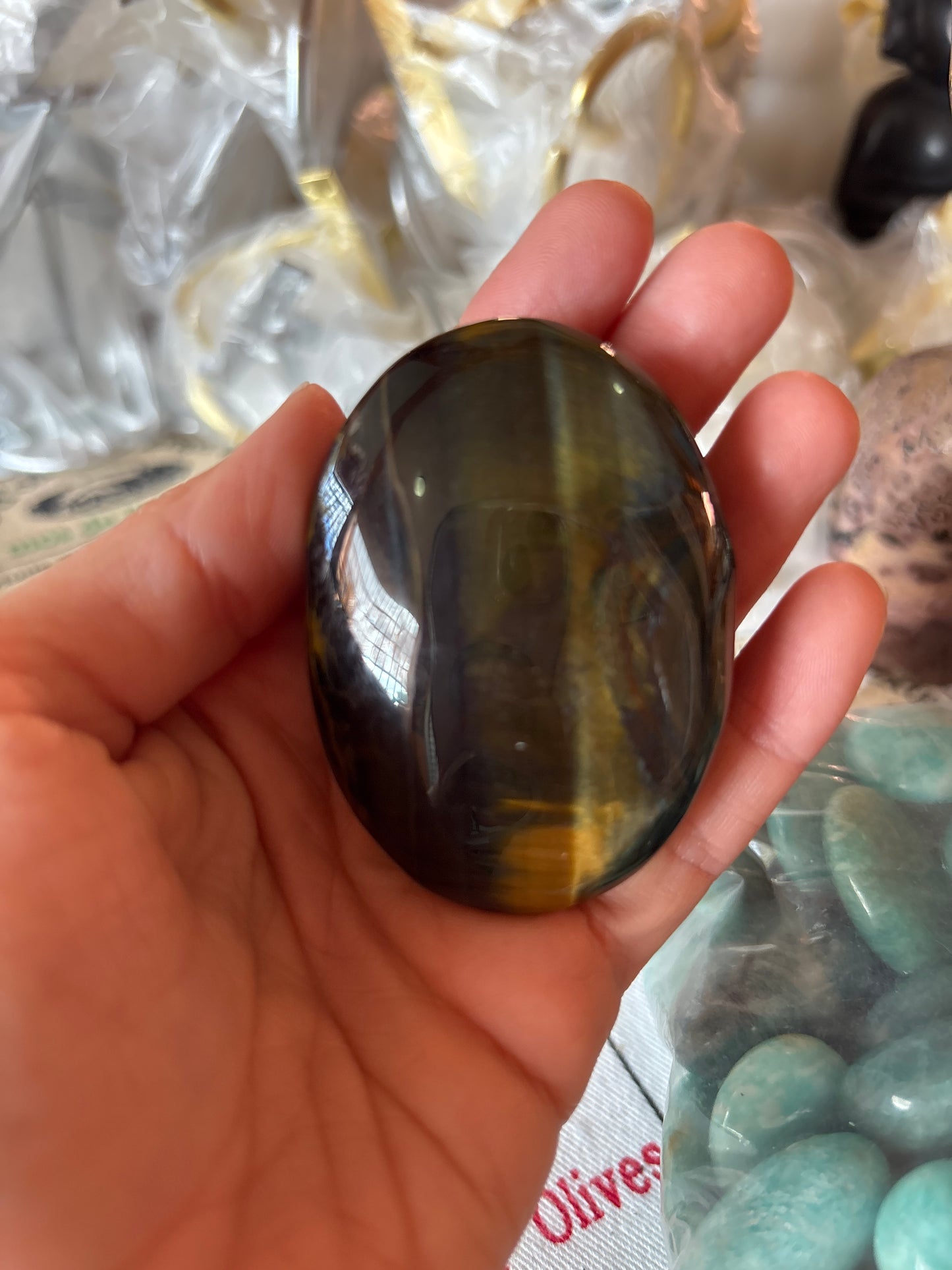 Blue Tiger Eye Palmstone