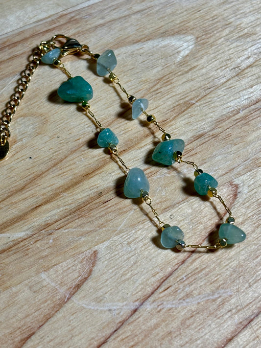 14kPlated Green Aventurine Bracelet