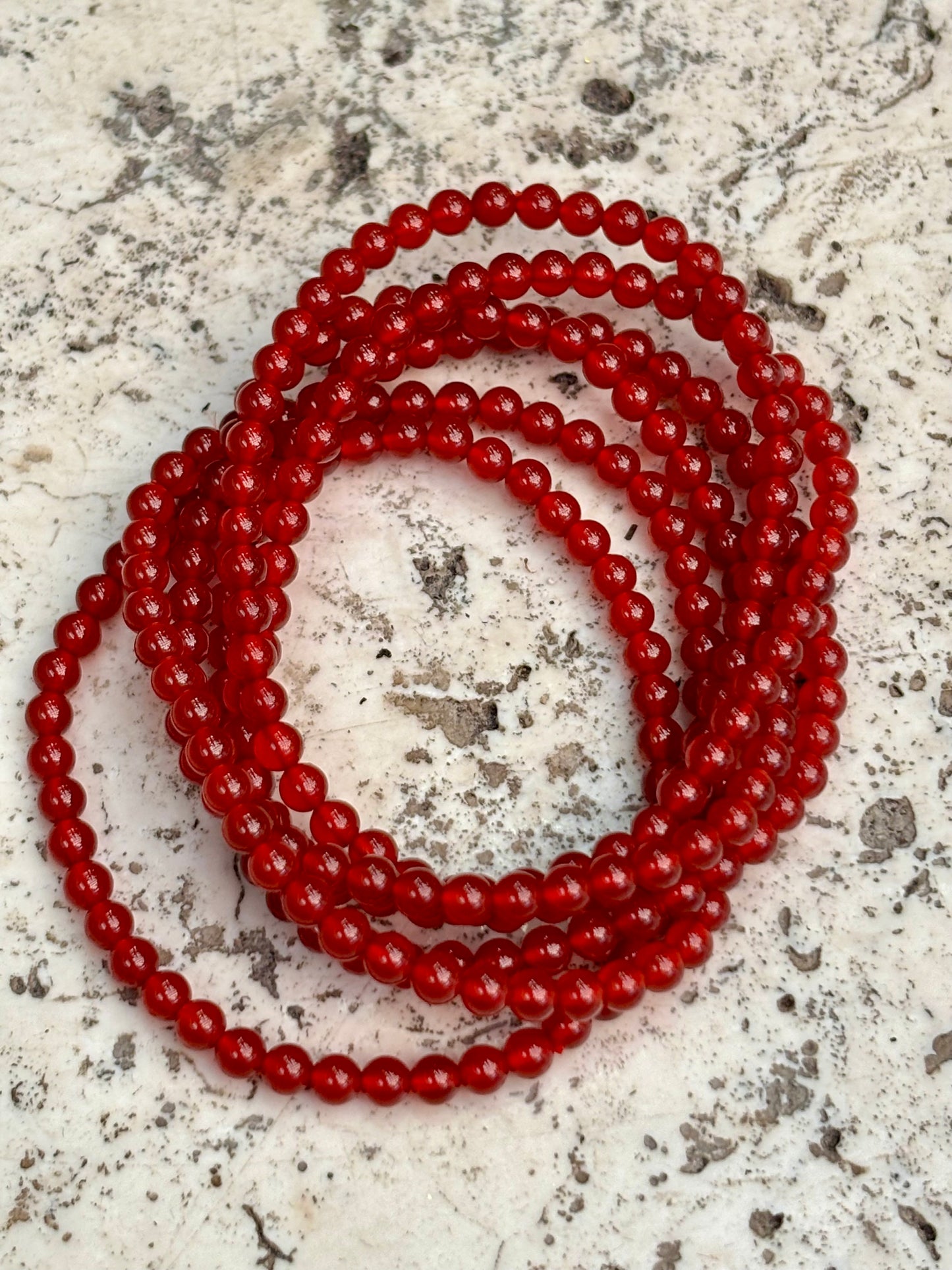 4mm Red Carnelian Bracelet