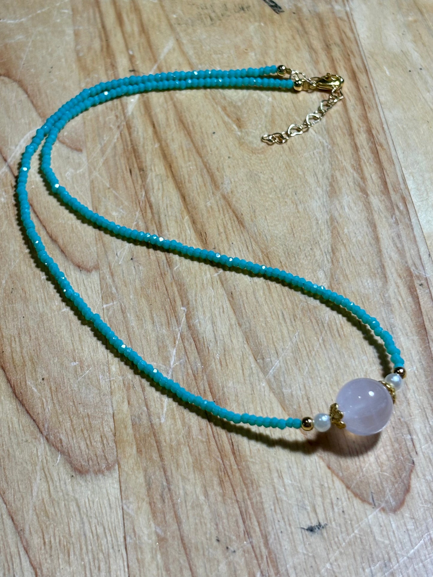 Amazonite and Rose Quartz Necklace