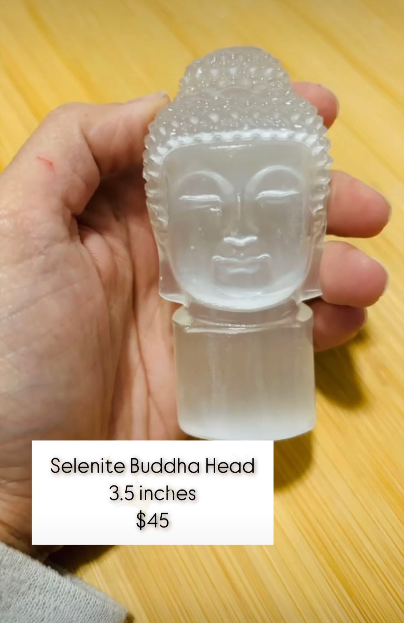 Selenite Buddha Head 2