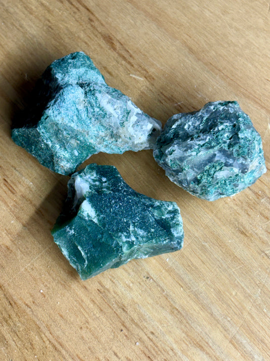 Raw Green Moss Agate