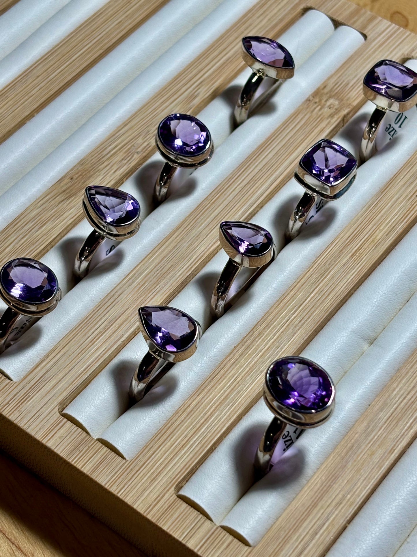 S925 Faceted Amethyst Ring