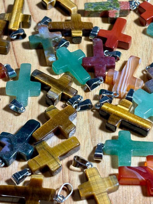 Quartz Cross Necklace
