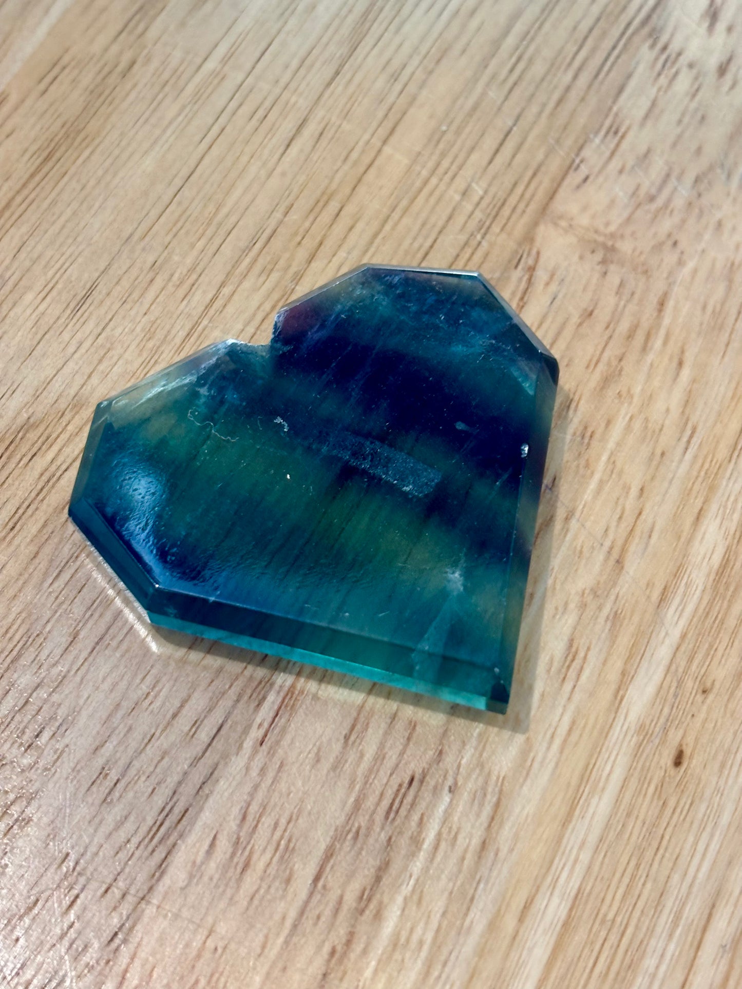 Fluorite Faceted Heart