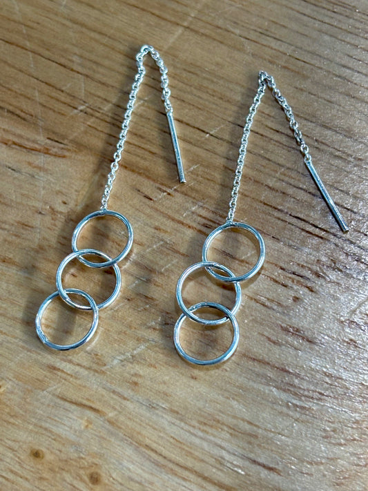 S925 Triple Hoop Earrings