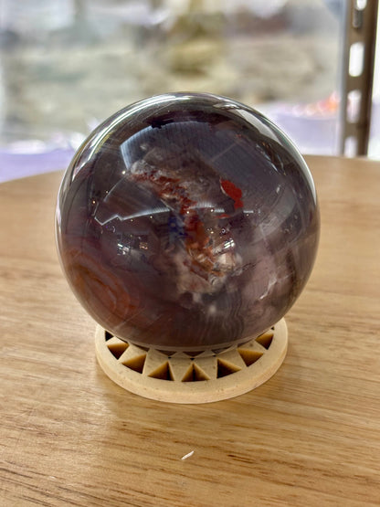 Agate with Red Jasper Sphere