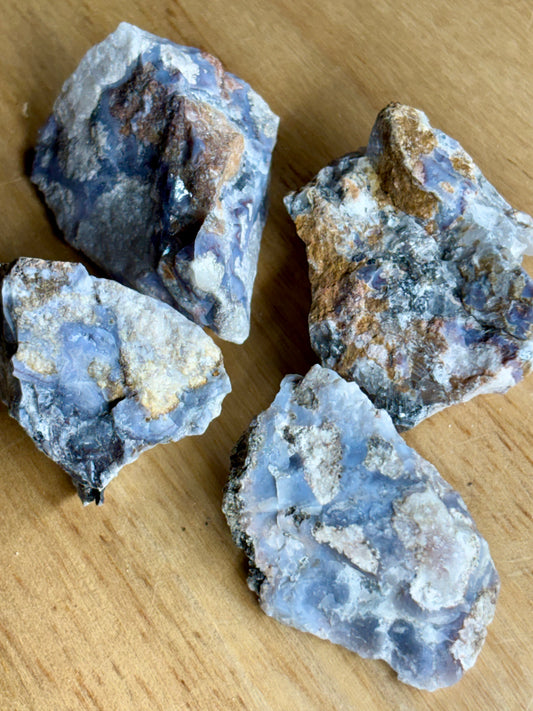Blue Flower Agate Raw Stone