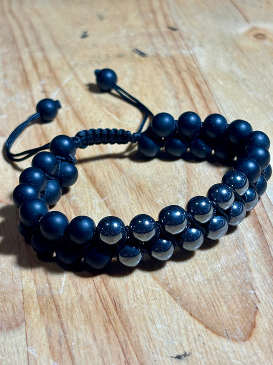 Mens Double Hematite Black Obs