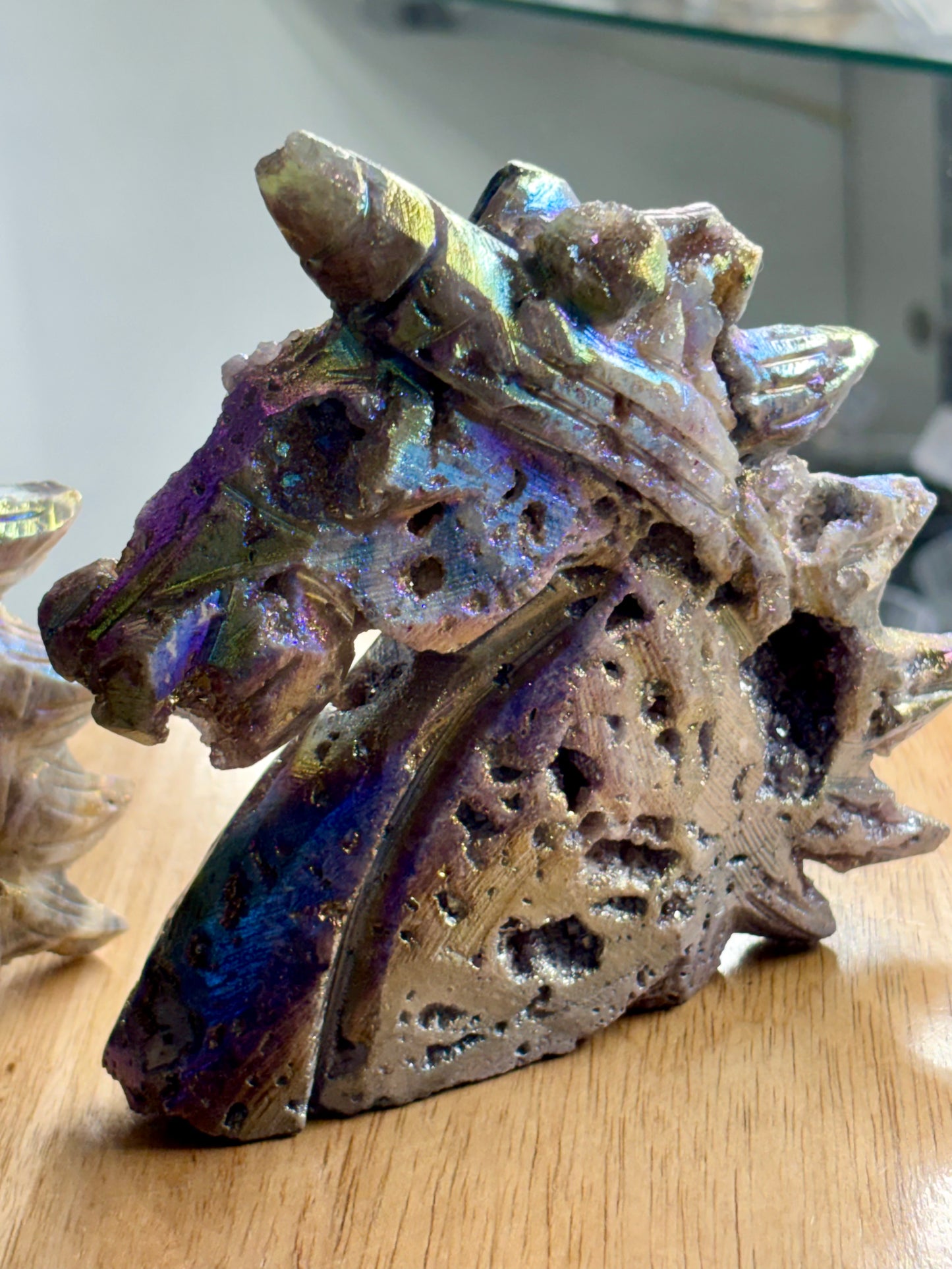 Aura Sphalerite Unicorn Carving
