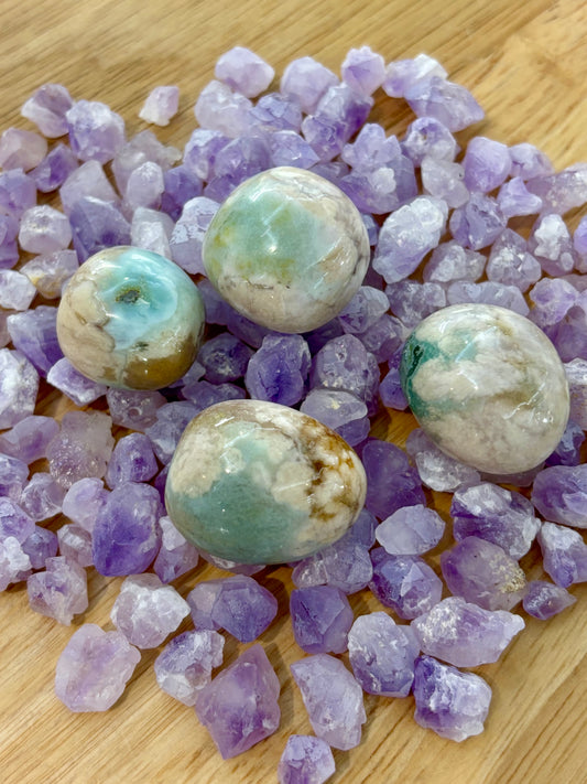 Green Flower Agate Tumble