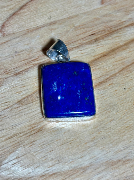 S925 Lapis Lazuli Square Pendant