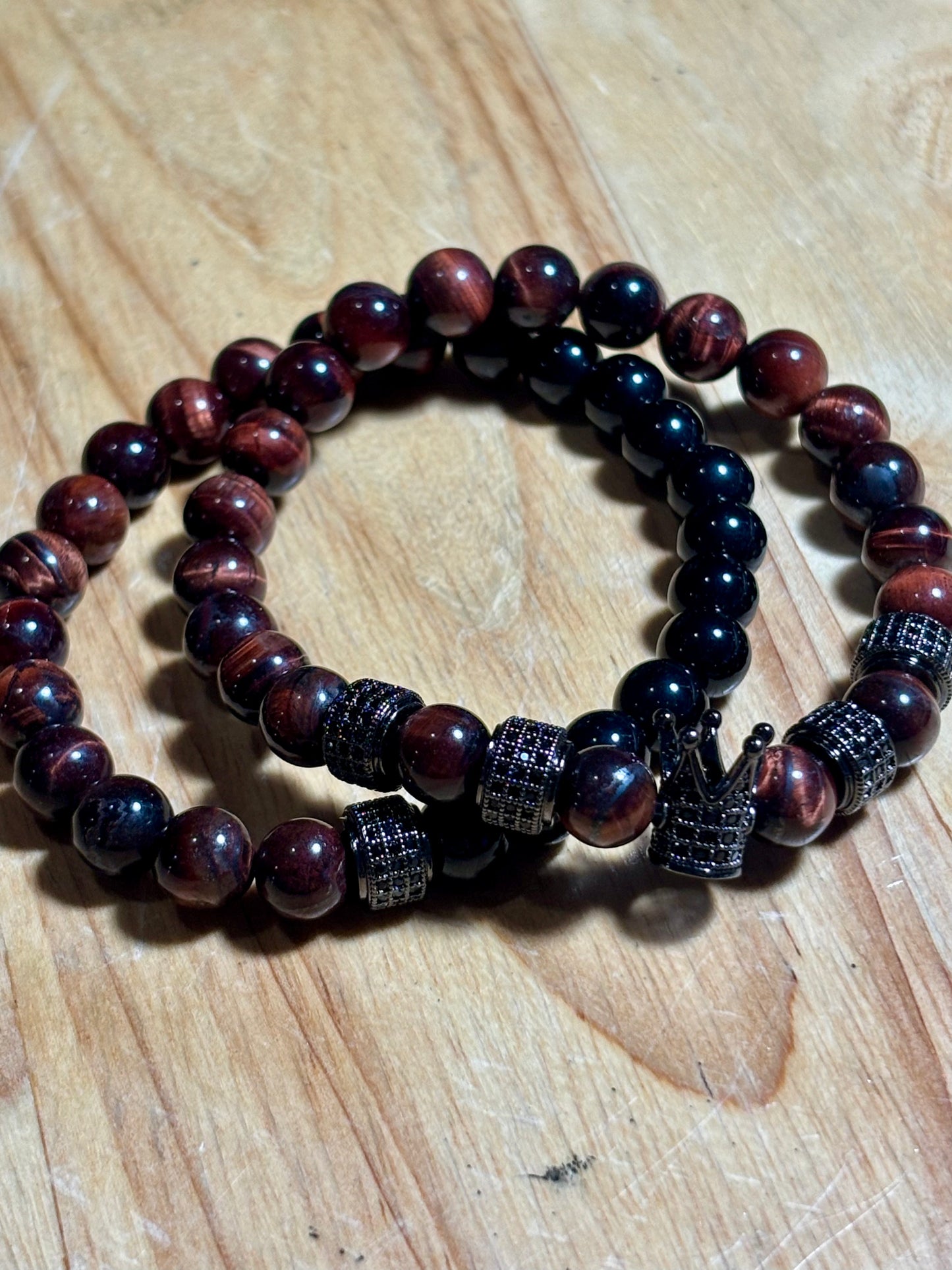 Mens Red Tiger Eye Black Obs Set