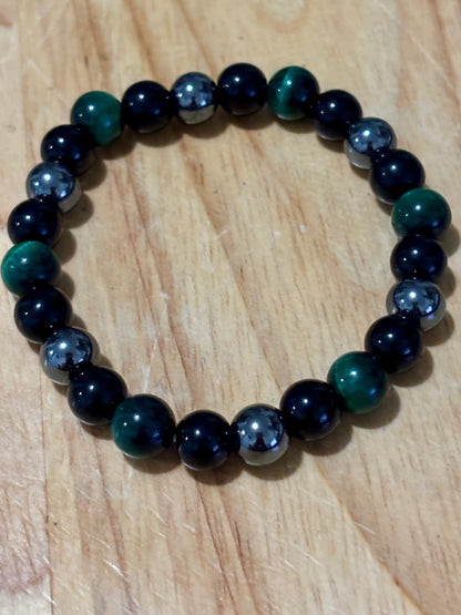 Mens Hematite, Black Obs, Tiger Eye