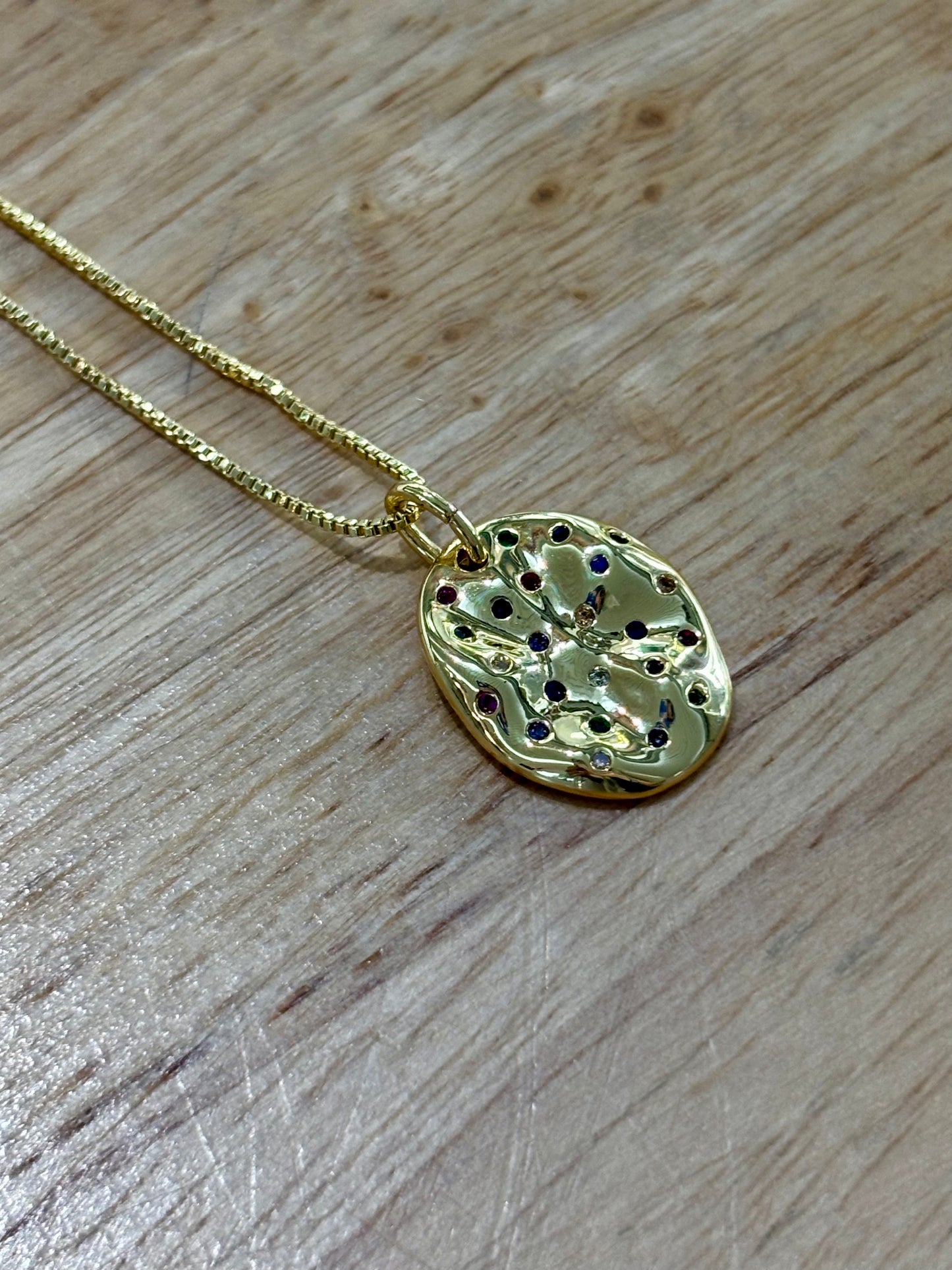 18kCopper Tiny Zircon Necklace