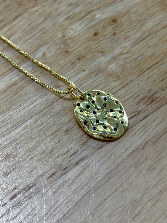 18kCopper Tiny Zircon Necklace