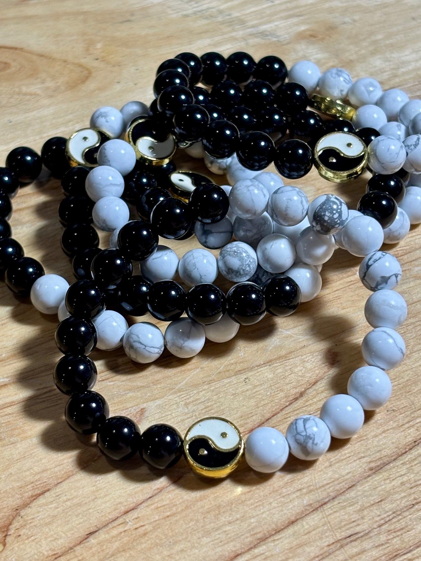 Ying Yang 8mm Bracelet