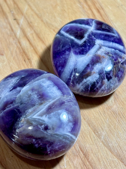 Chevron Amethyst Palmstone