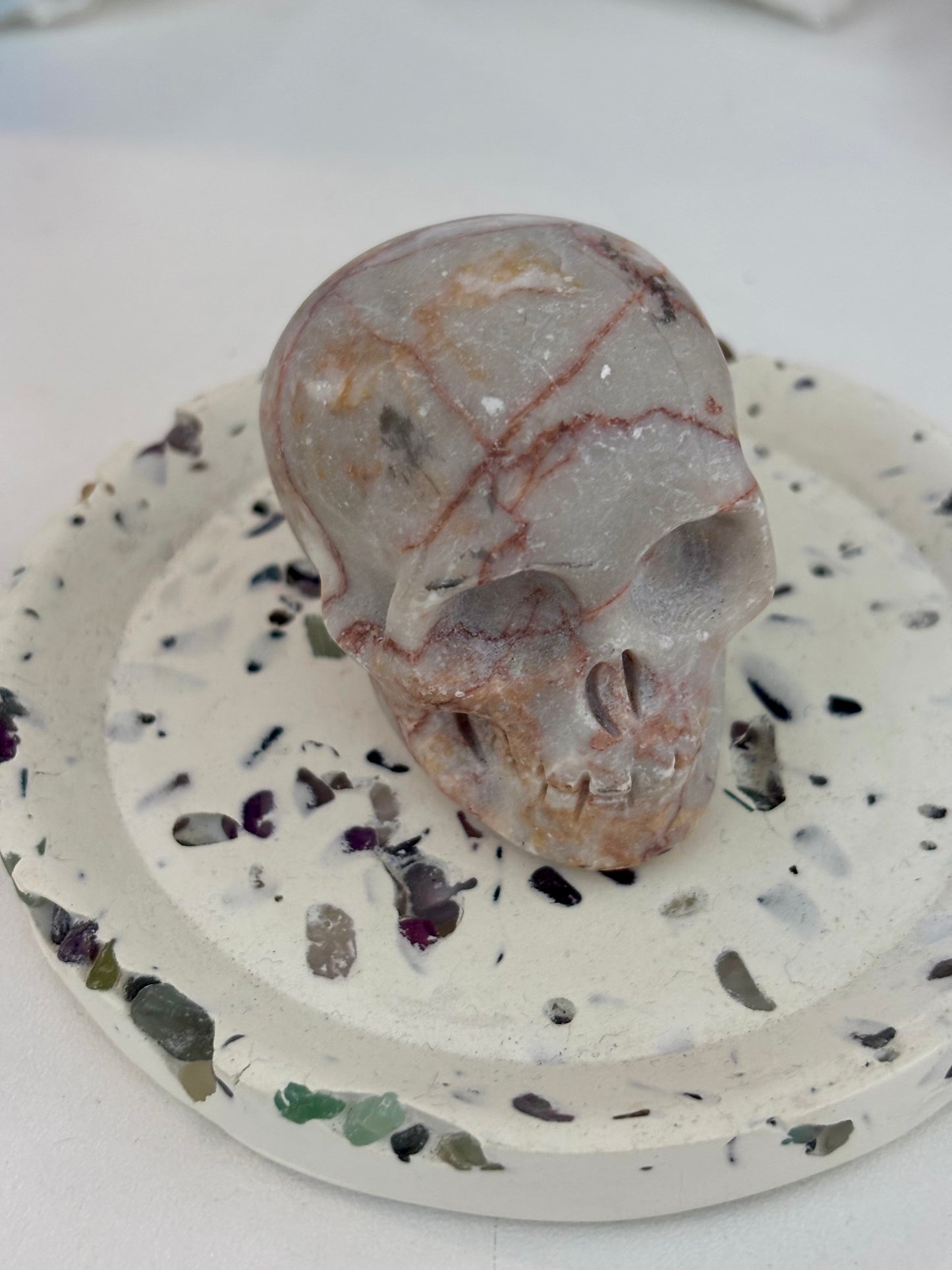 Red Vein Jasper Skull