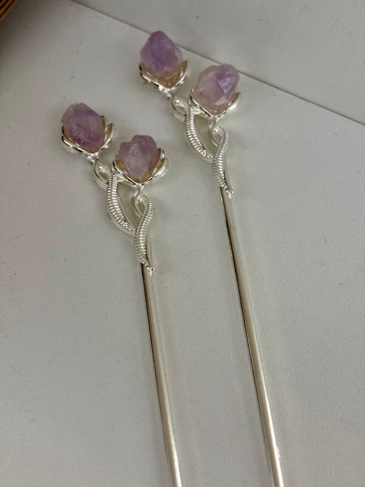 Amethyst Hair Pin