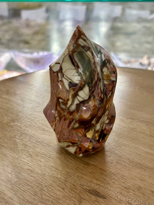 Polychrome Jasper Flame Carving