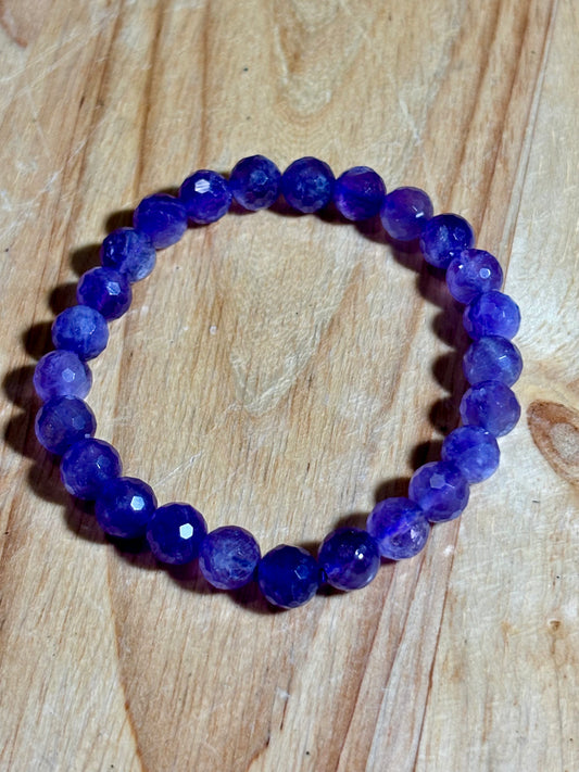 8mm Faceted Dark Amethyst