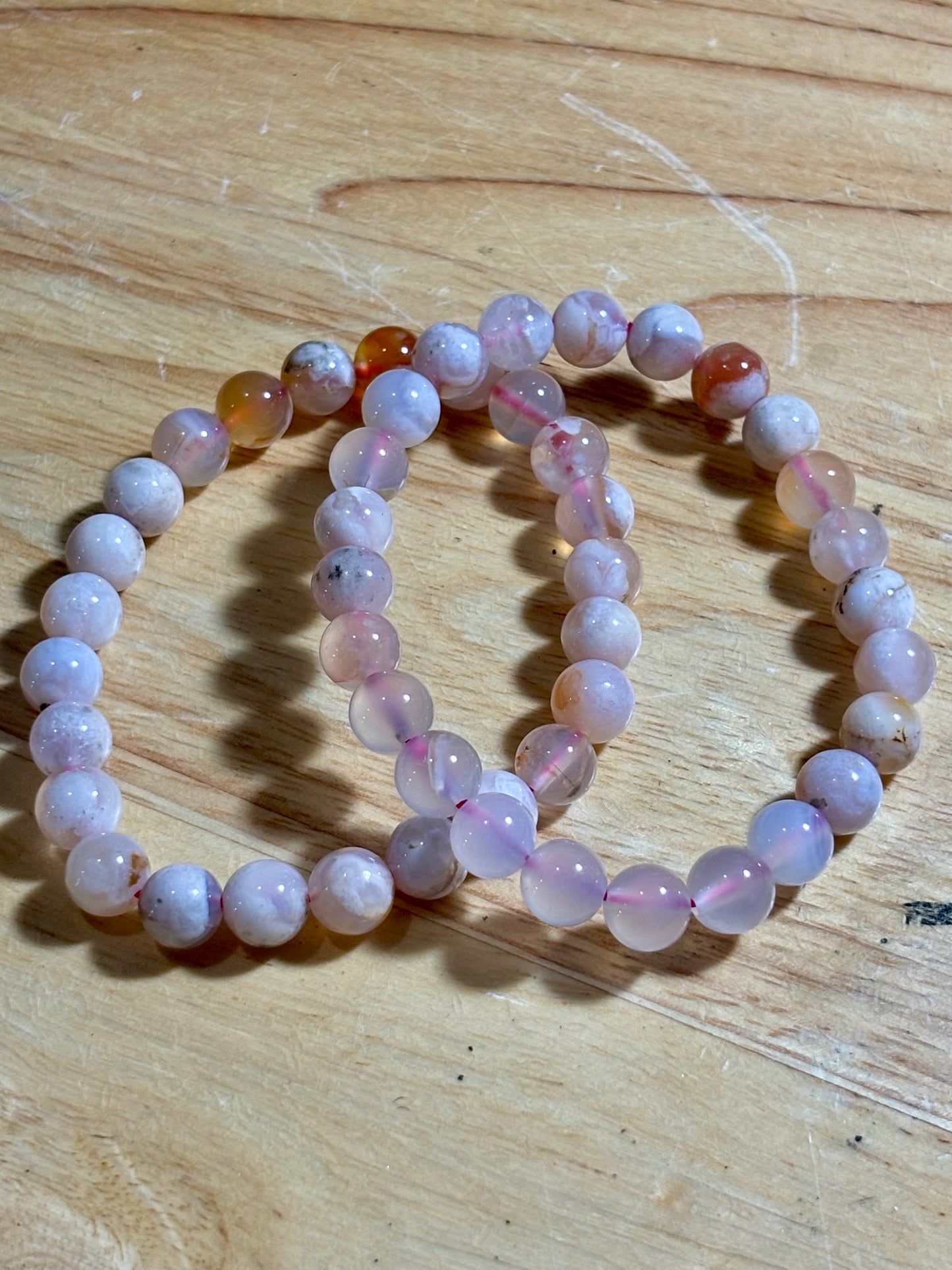 Flower Agate 2 8mm Bracelet