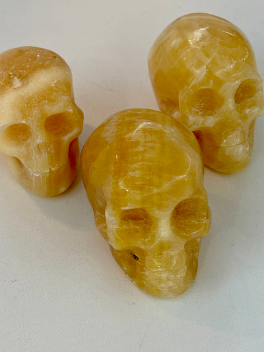 Yellow Calcite Skull
