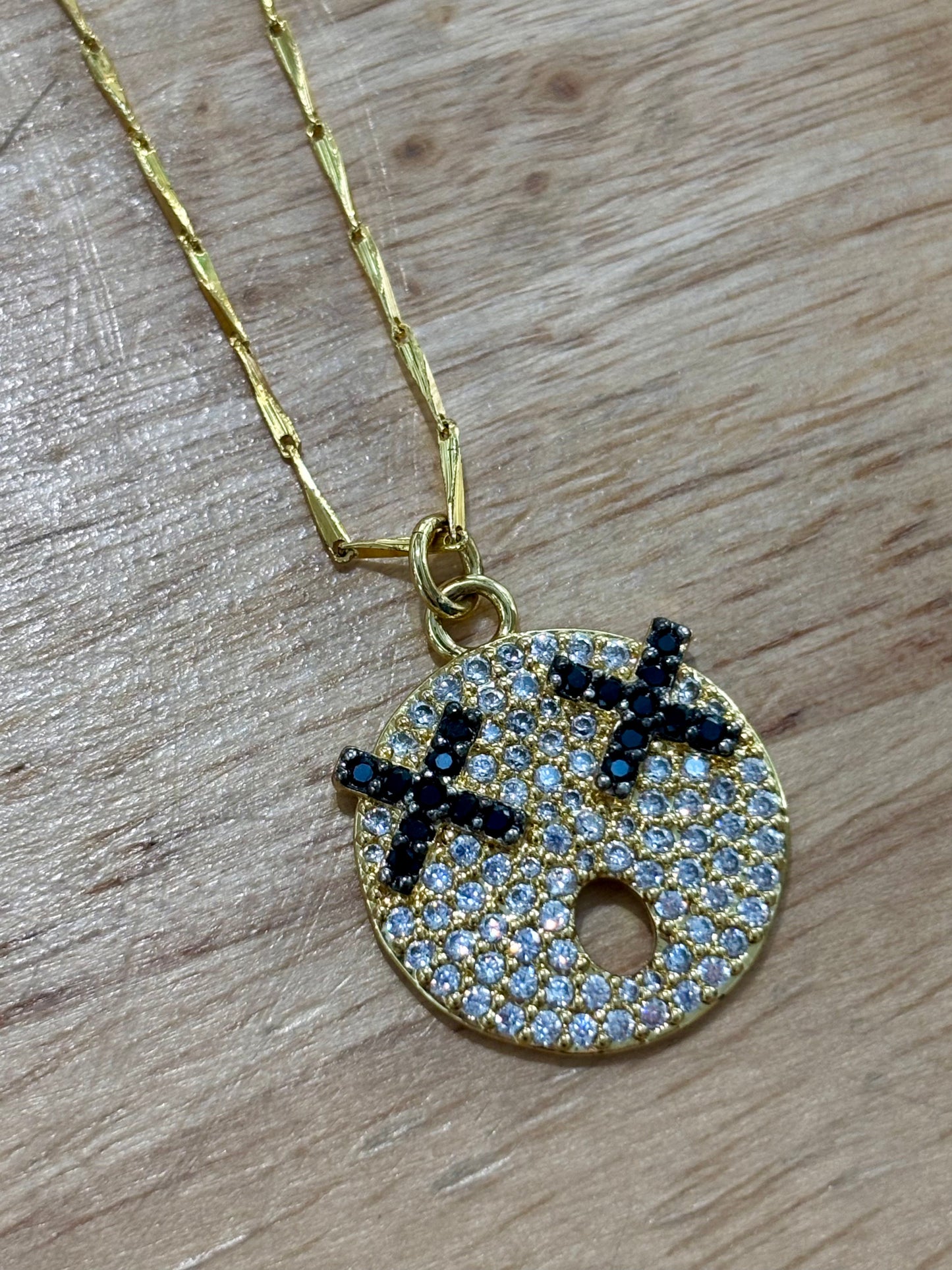 18kCopper Studded Face Necklace