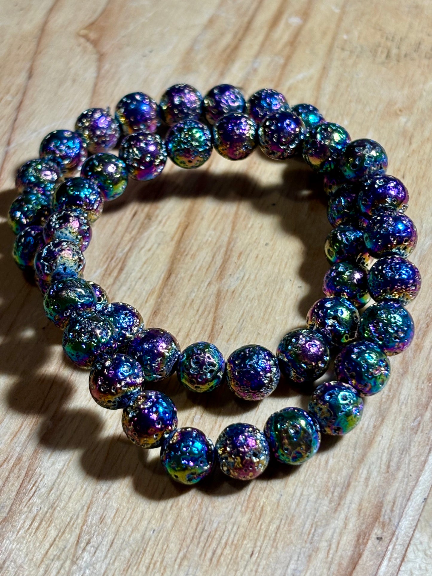 8mm Aura Lava Stone Bracelet