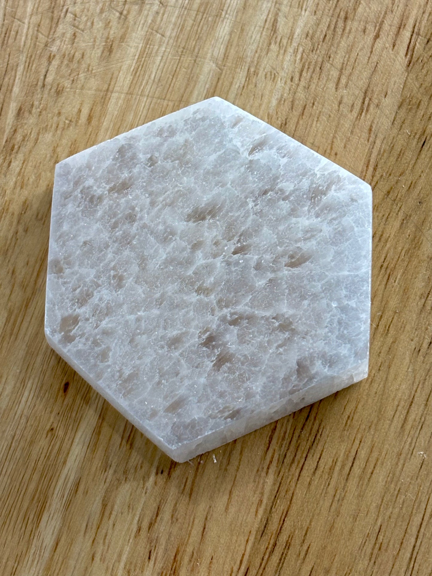 Selenite 7cm Hexagon Plate