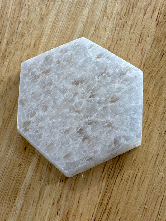 Selenite 7cm Hexagon Plate