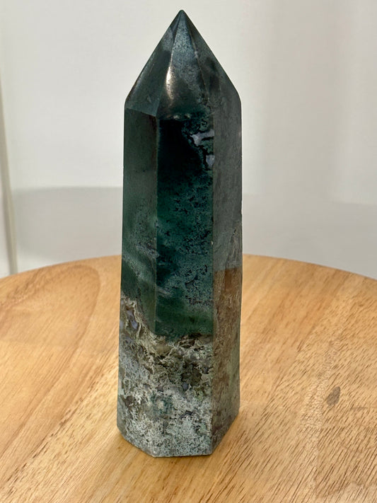 Green Moss Agate Tower