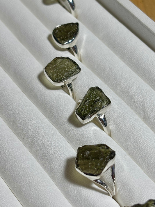 S925 Moldavite Ring
