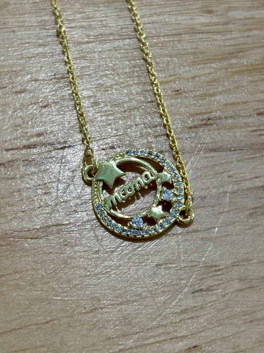 18kCopper Mama Zircon Necklace