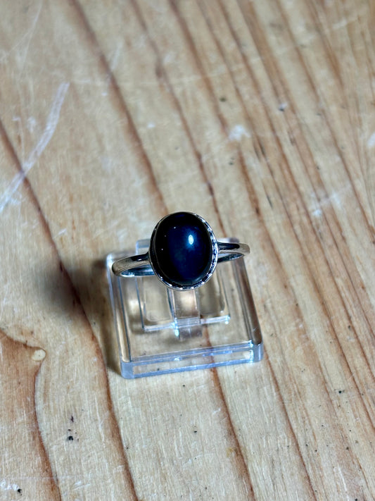 Rainbow Obsidian Oval S925 Ring